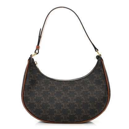 Celine Triomphe Canvas Calfskin Ava Shoulder Bag Tan 1 of 10