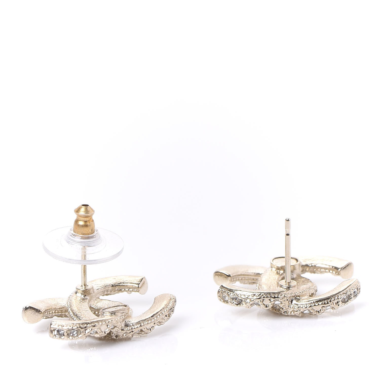 Chanel Crystal CC Earrings Gold 3 of 5