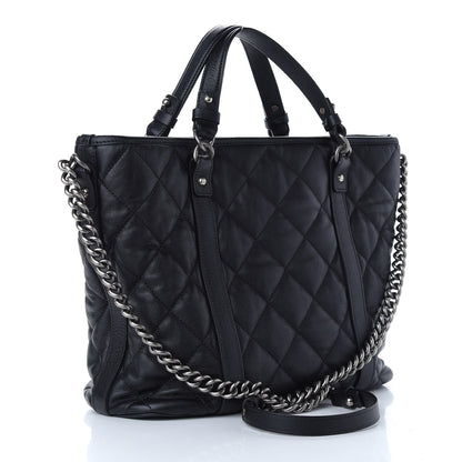 Chanel Calfskin Quilted Small Casual Riviera Tote Black 3 of 10