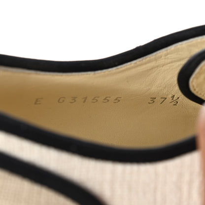 Chanel Raffia Lace Up Wedge Espadrilles 37.5 Beige 8 of 14