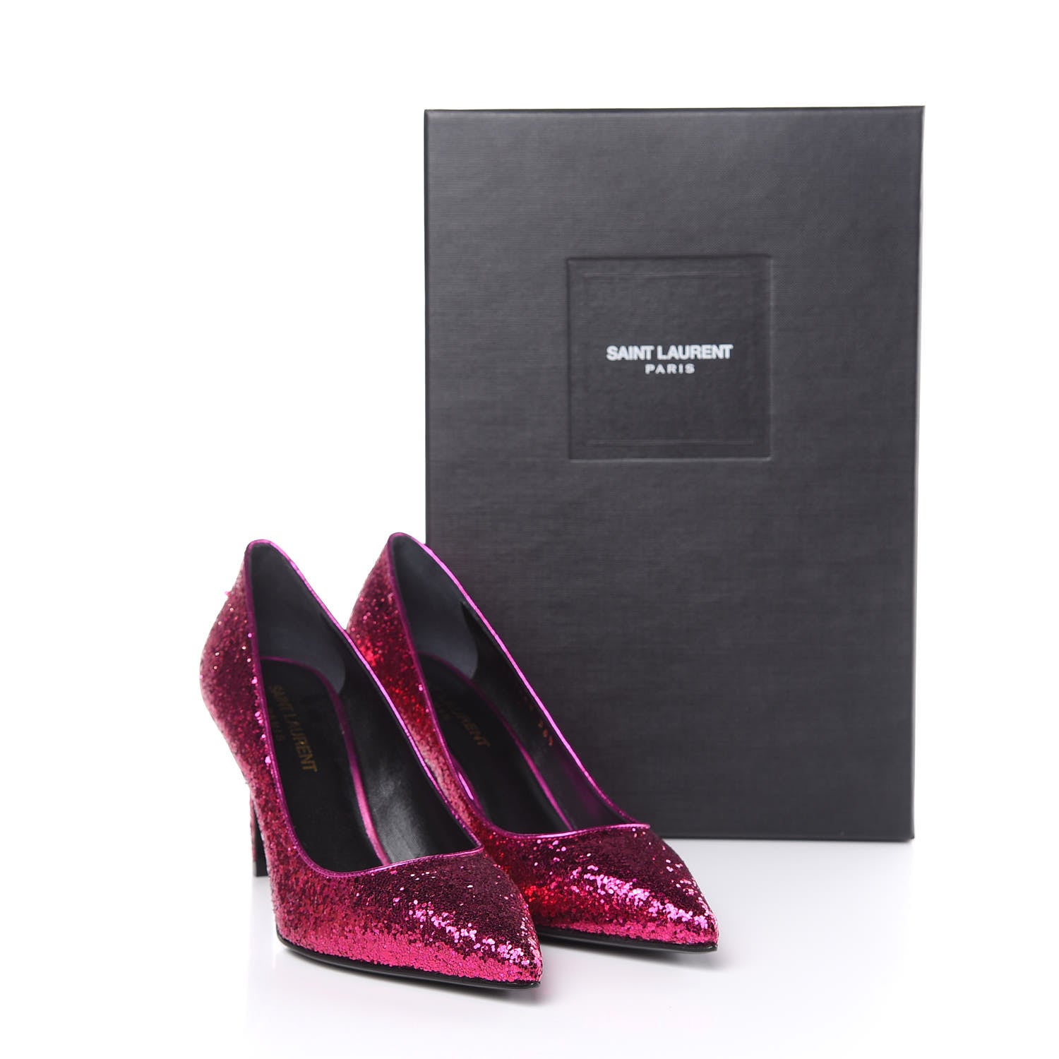 Saint Laurent Glitter Galaxi Paris 80 Pump 36.5 Fushia 11 of 11