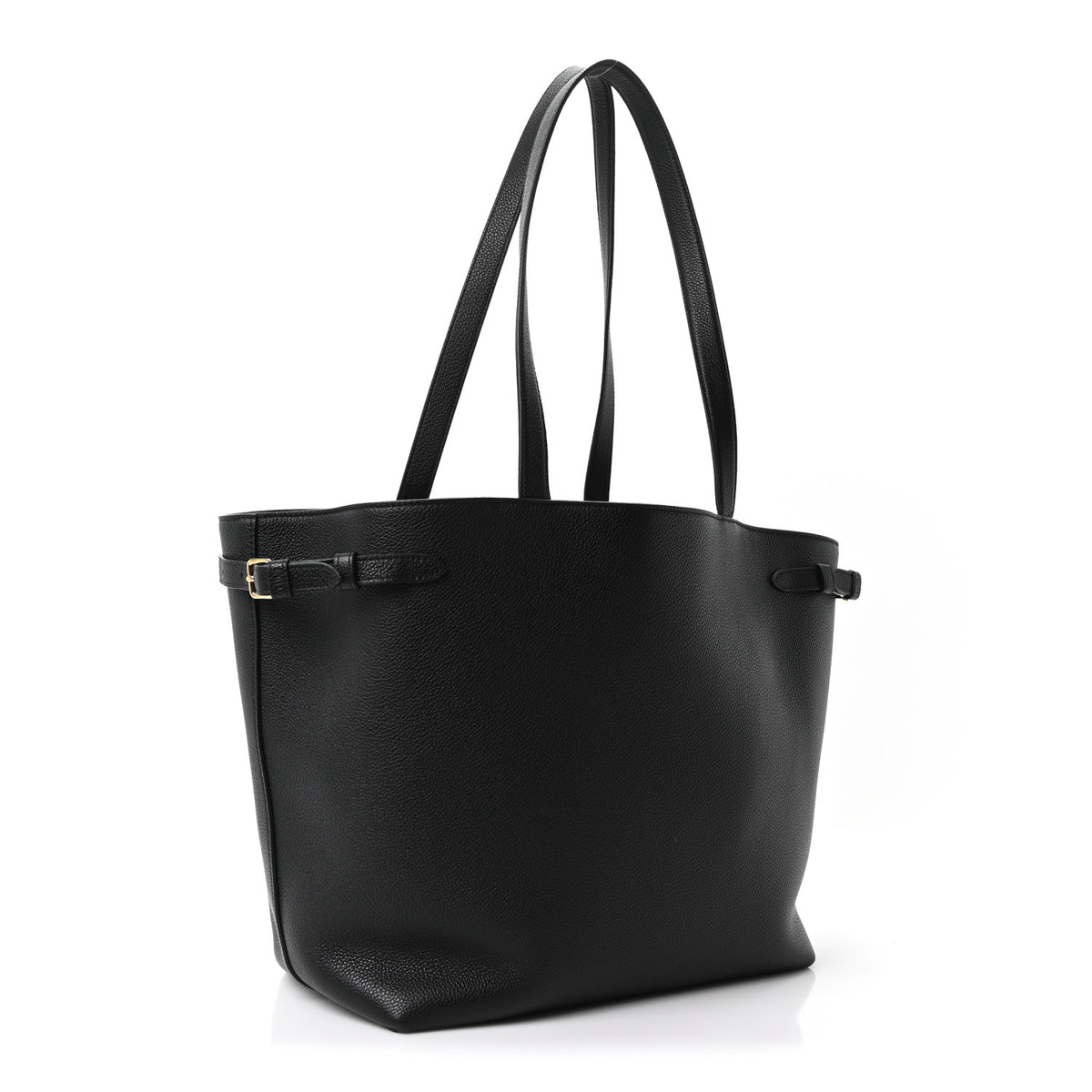 Grained Calfskin Triomphe Medium Cabas Anais Black