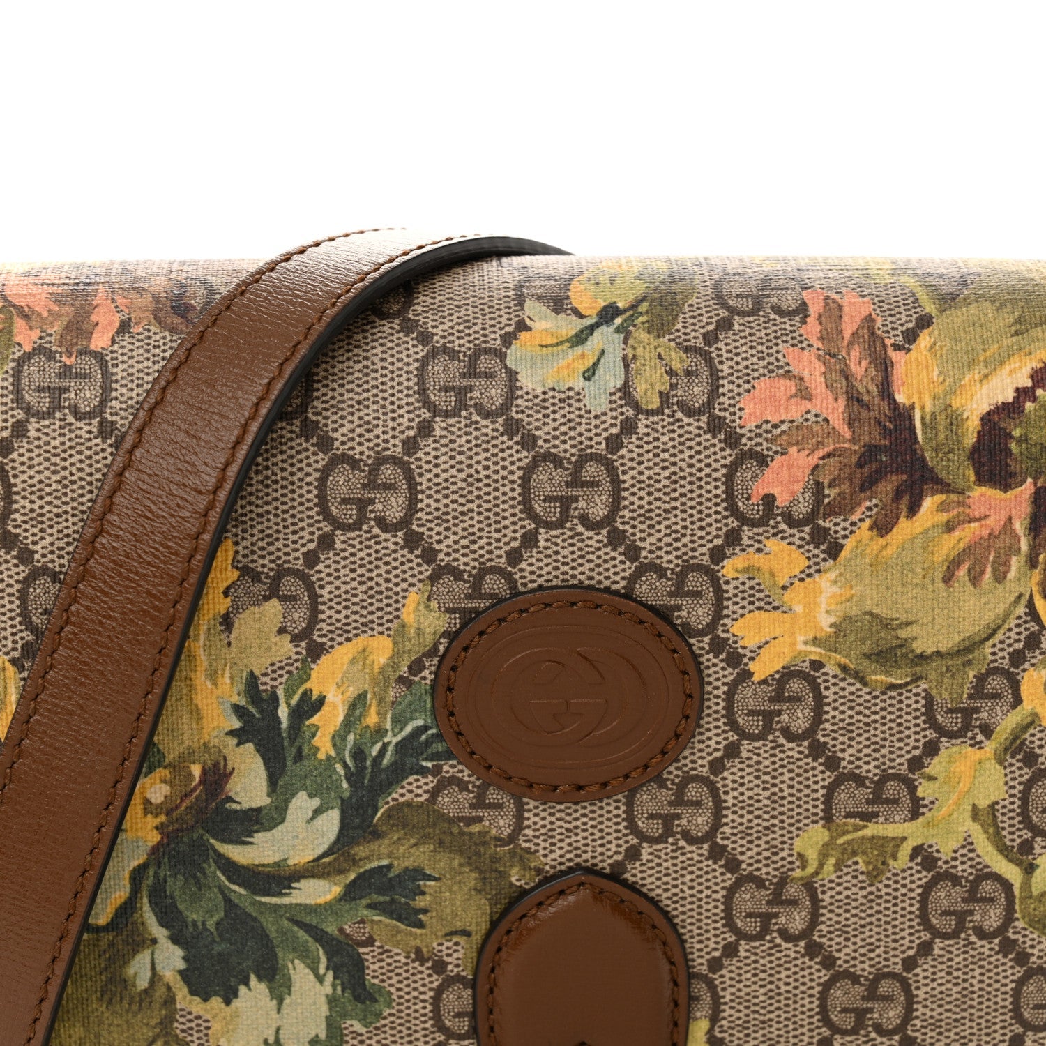 Gucci GG Supreme Monogram Azalea Calfskin Dusty Carnation Mini Retro Interlocking G Flap Shoulder Bag Beige Ebony Multicolor Brown Sugar 8 of 10