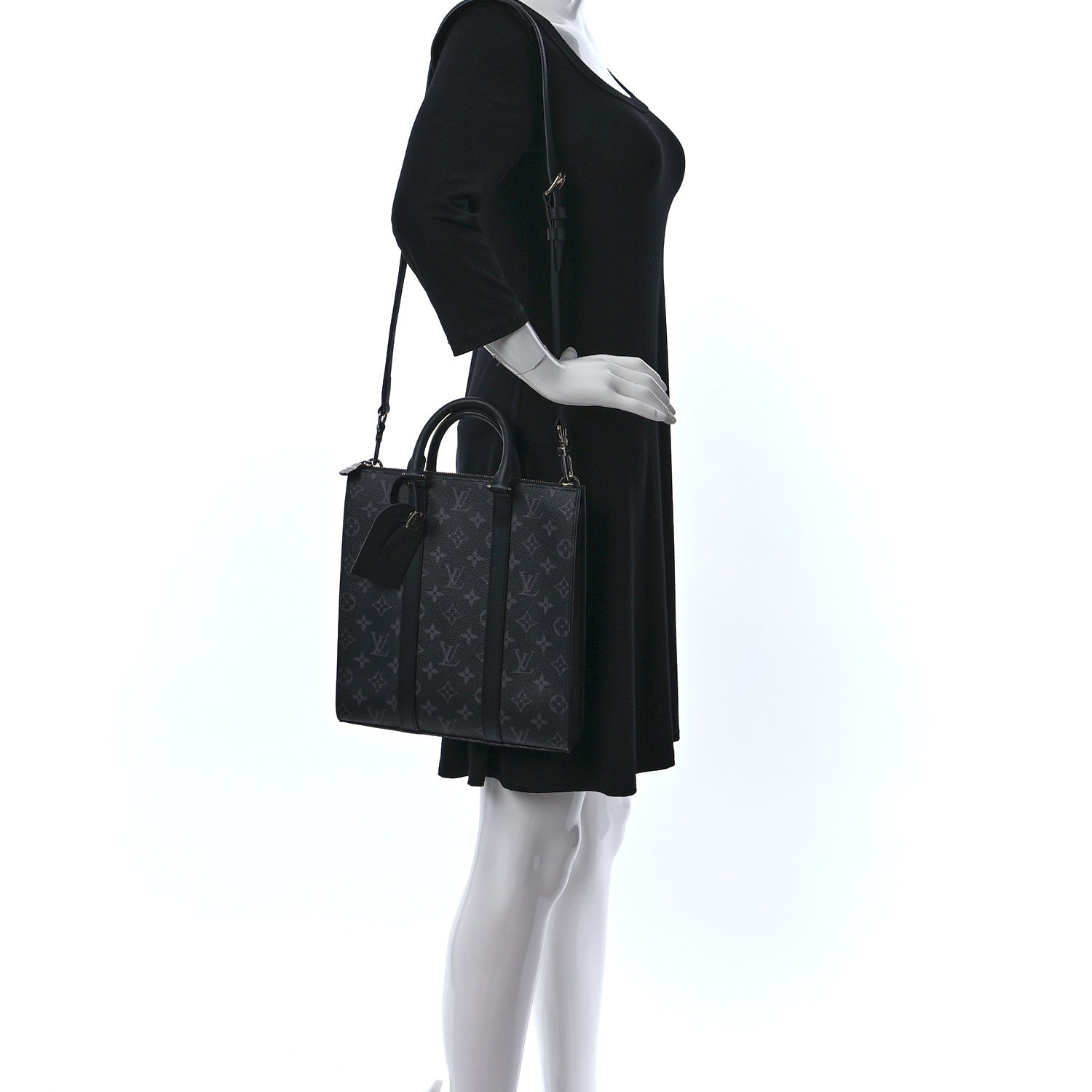 Louis Vuitton Monogram Eclipse Sac Plat Cross 3 of 8