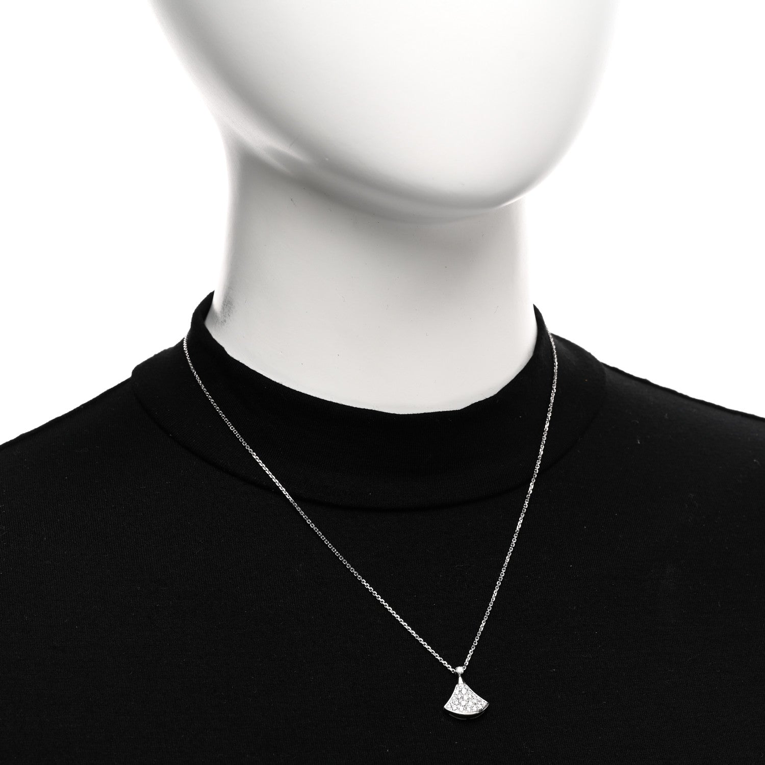 Bulgari 18K White Gold Diamond Divas' Dream Pave Necklace 2 of 4