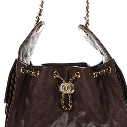 Chanel Caviar Quilted Small Chanel 25 Handbag Dark Brown 7 of 10