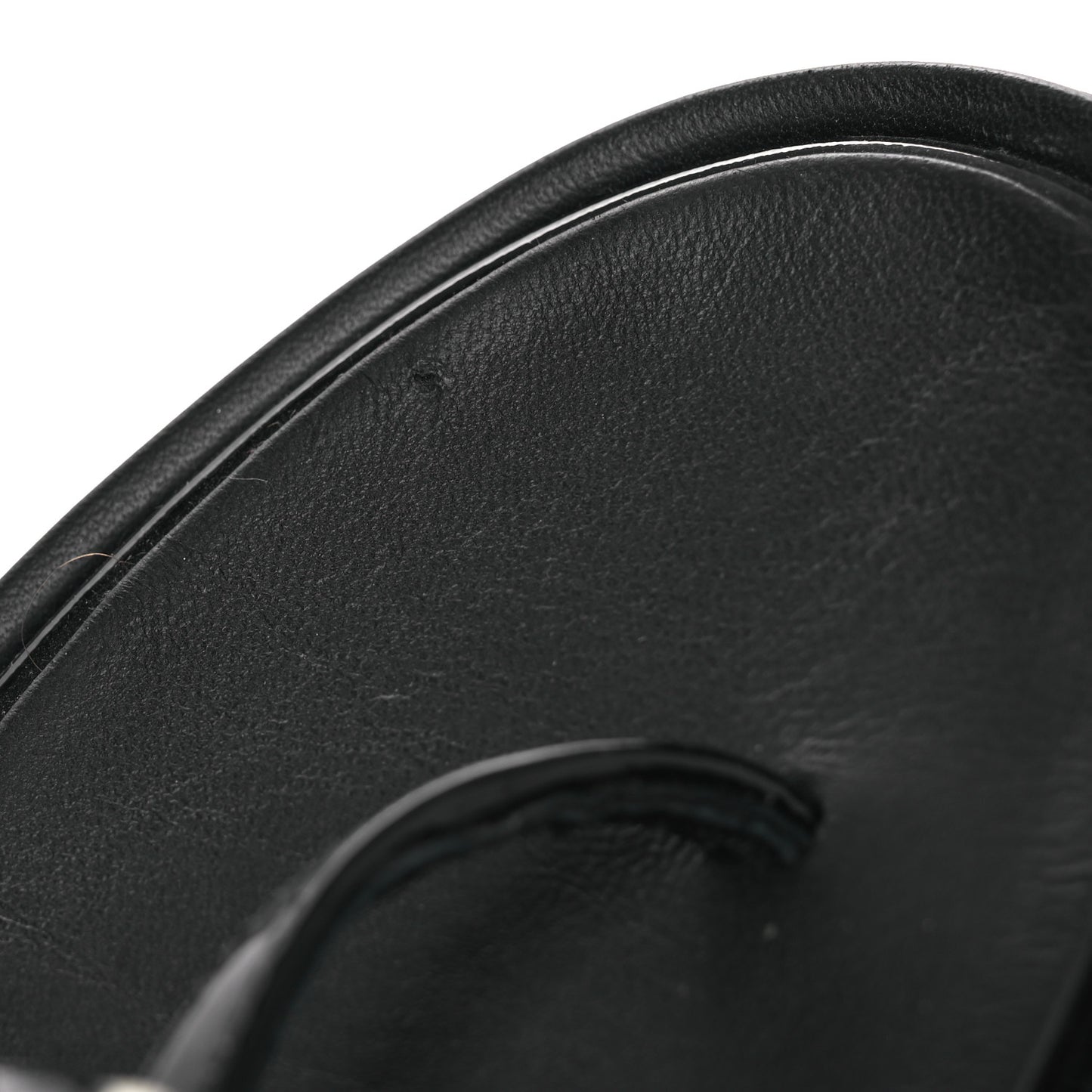 Patent Calfskin Camellia Thong Sandals 37 Black White