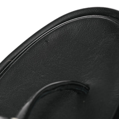 Chanel Patent Calfskin Camellia Thong Sandals 37 Black White 13 of 14