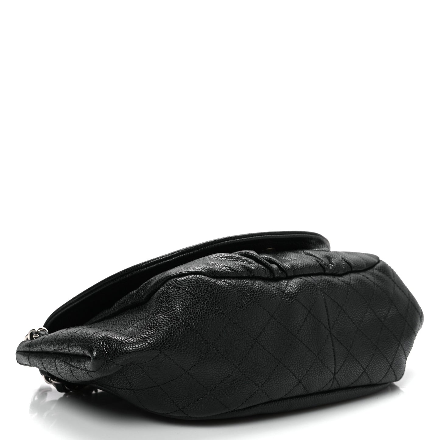 Caviar Half Moon Large Flap Black