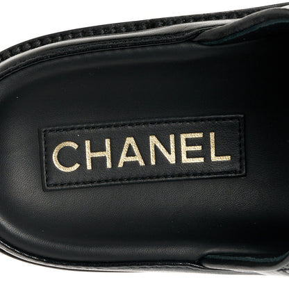 Chanel Lambskin Quilted Velcro Dad Chain CC Slide Sandals 38.5 Black 8 of 9