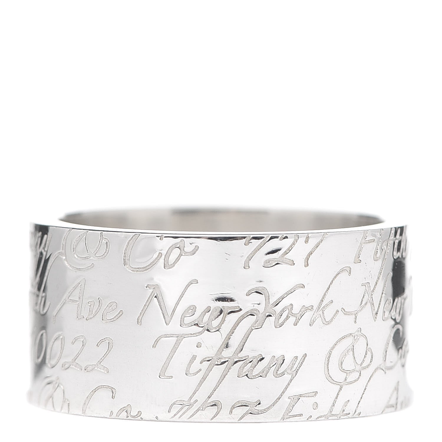 Tiffany Sterling Silver 10mm Notes Wide Ring 54 7 3 of 4