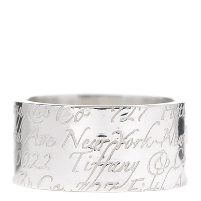 Tiffany Sterling Silver 10mm Notes Wide Ring 54 7 3 of 4