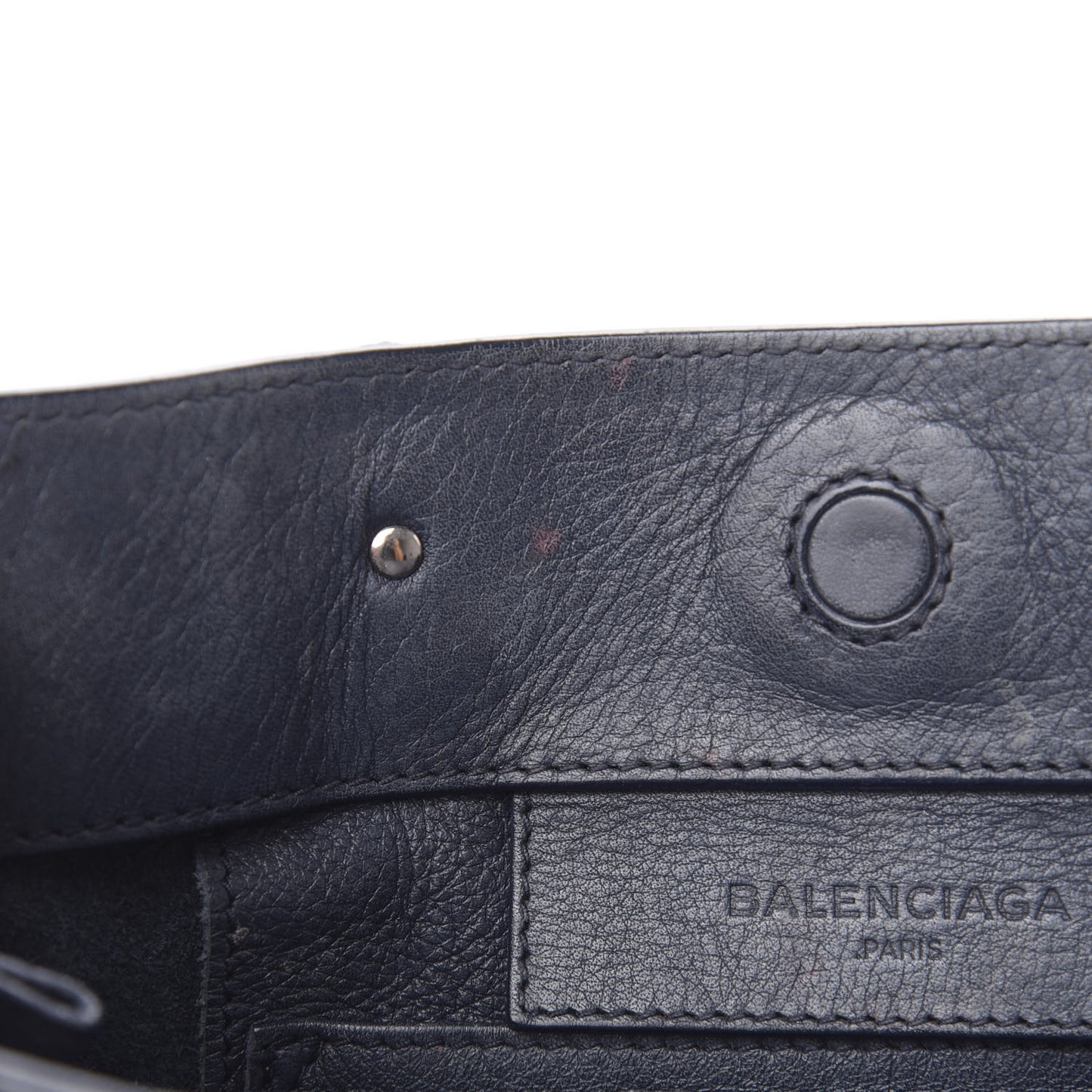 Veau Papier A6 Zip Around Tote Bleu Nuit