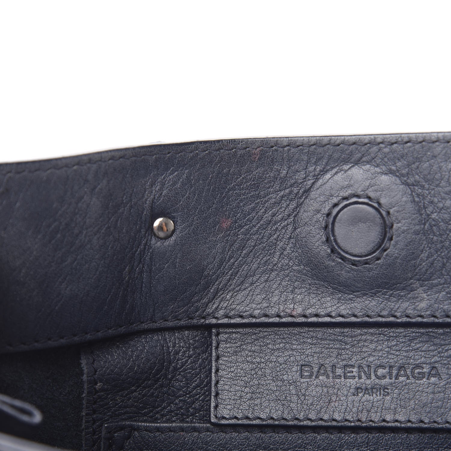 Balenciaga Veau Papier A6 Zip Around Tote Bleu Nuit 7 of 11