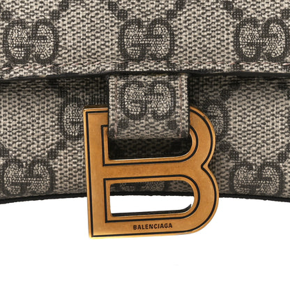 Balenciaga X GUCCI GG Supreme Monogram Small Hourglass Top Handle Bag Beige Ebony 9 of 12