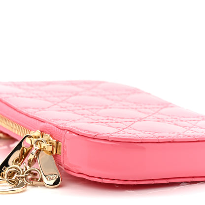 Christian Dior Patent Cannage Lady Dior Phone Holder Pink 9 of 11