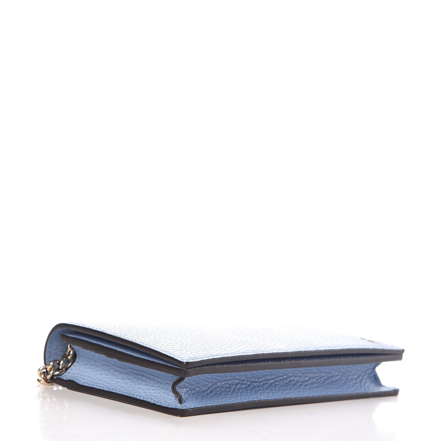 Dollar Calfskin Medium Betty Chain Wallet Mineral Blue