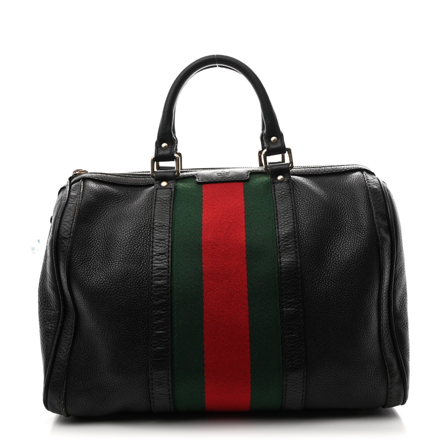 Gucci Calfskin Vintage Web Medium Boston Black 1 of 13