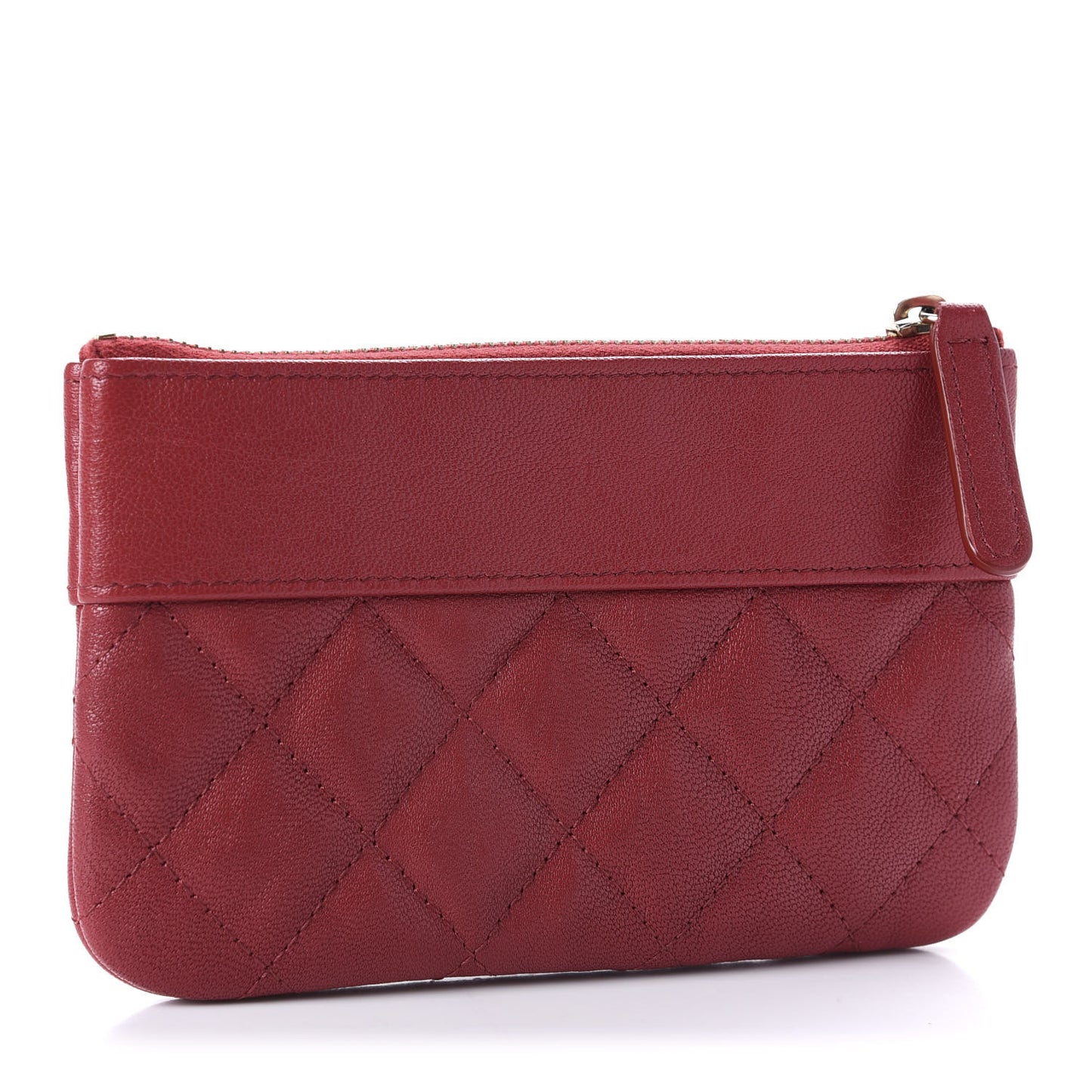 Sheepskin Quilted Small Vintage Mademoiselle Cosmetic Case Red