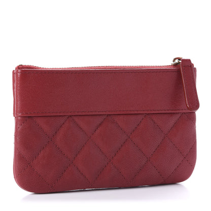 Chanel Sheepskin Quilted Small Vintage Mademoiselle Cosmetic Case Red 3 of 10