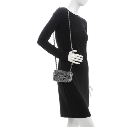 Chanel Sequin Micro Flap Dark Silver 2 of 9