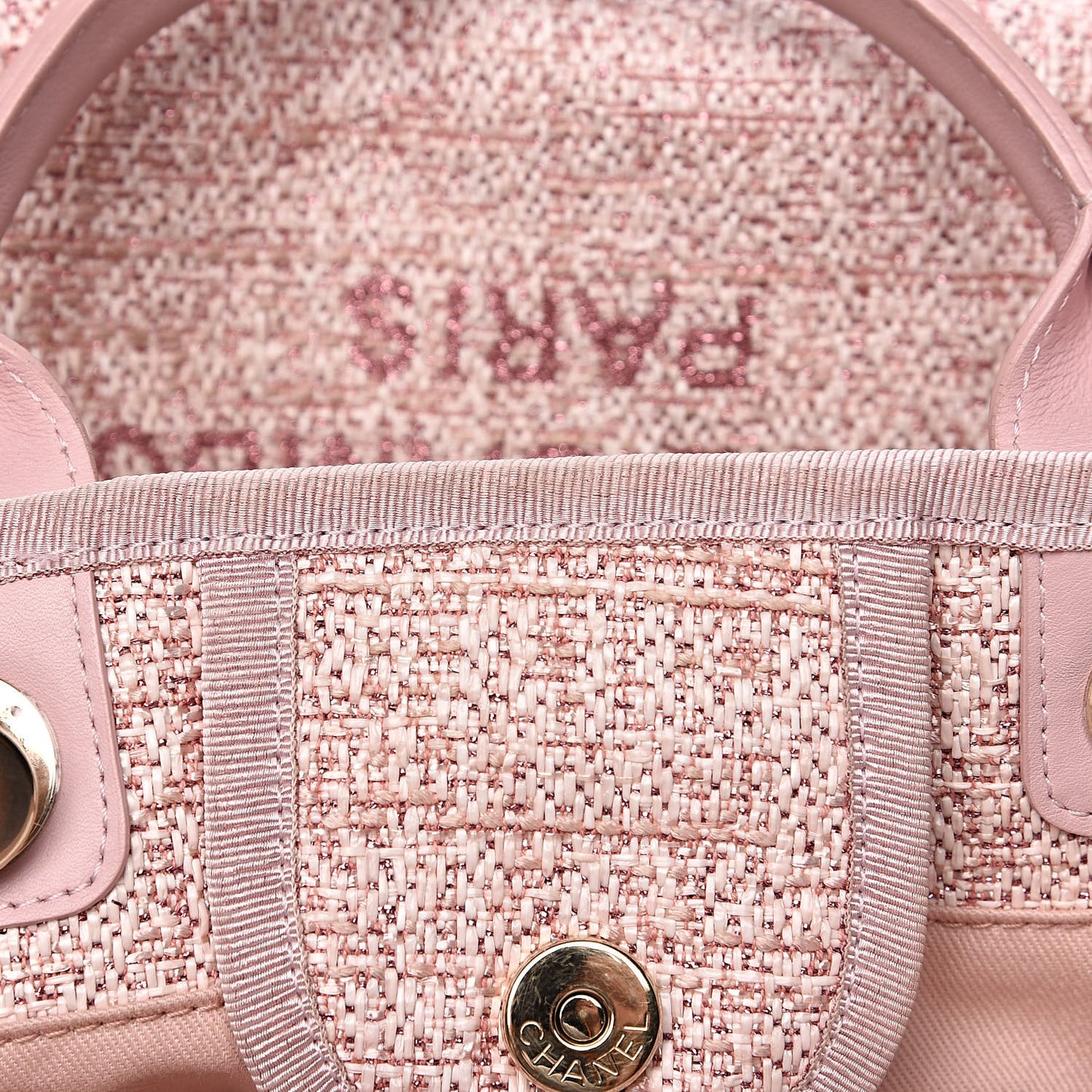 Straw Lurex Large Deauville Tote Pink