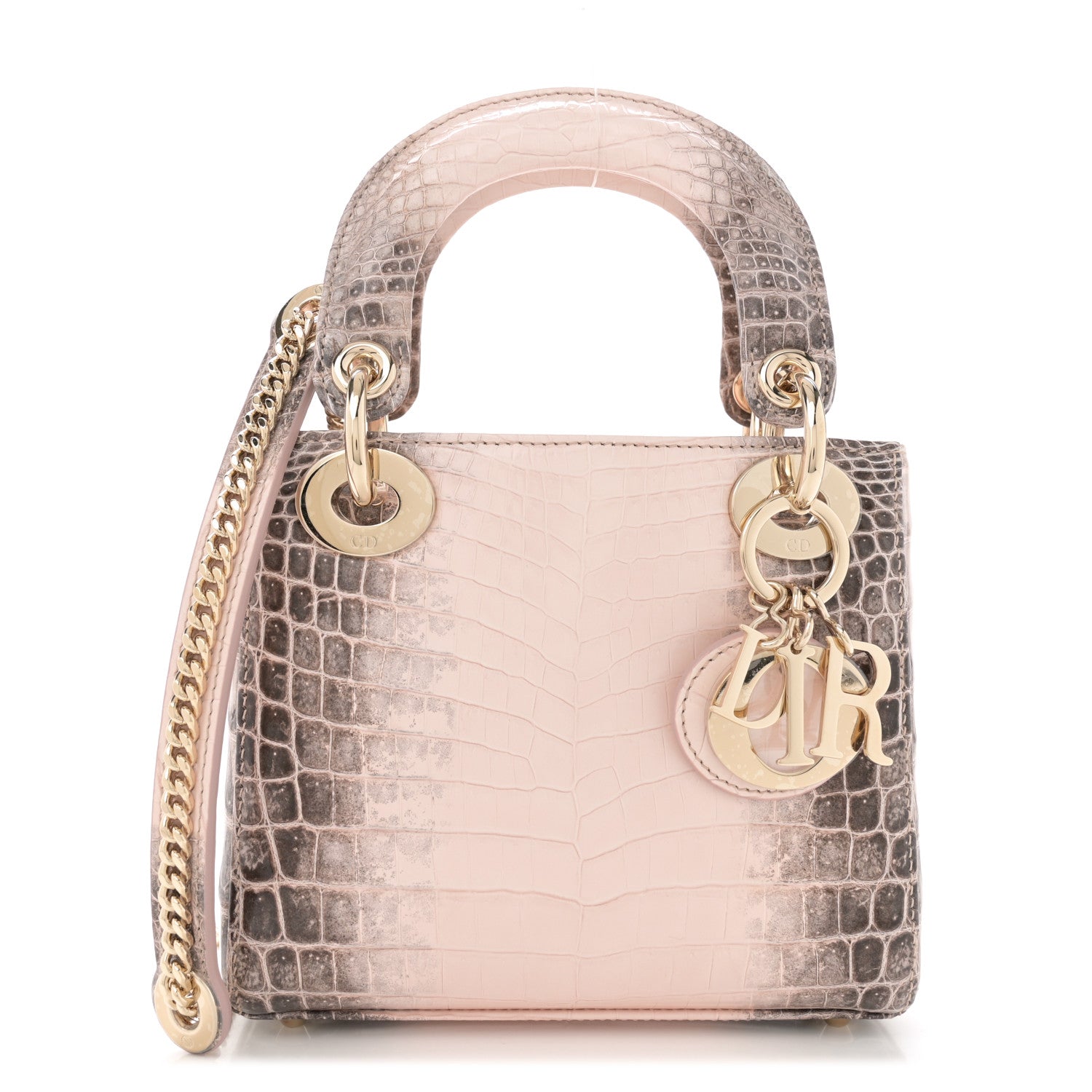 Christian Dior Niloticus Crocodile Himalaya Mini Lady Dior Rose