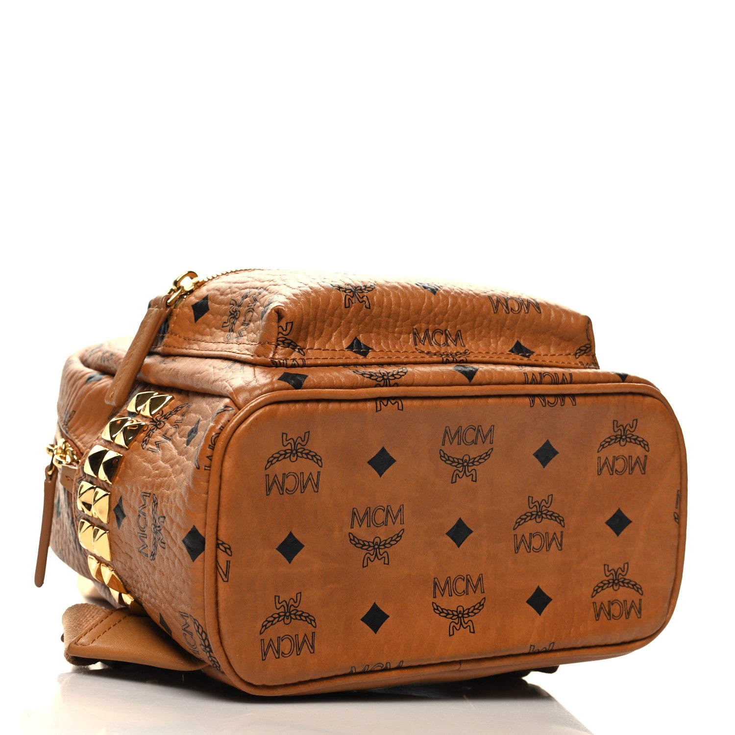 MCM Visetos Side Stud Mini Stark Backpack Cognac 4 of 9