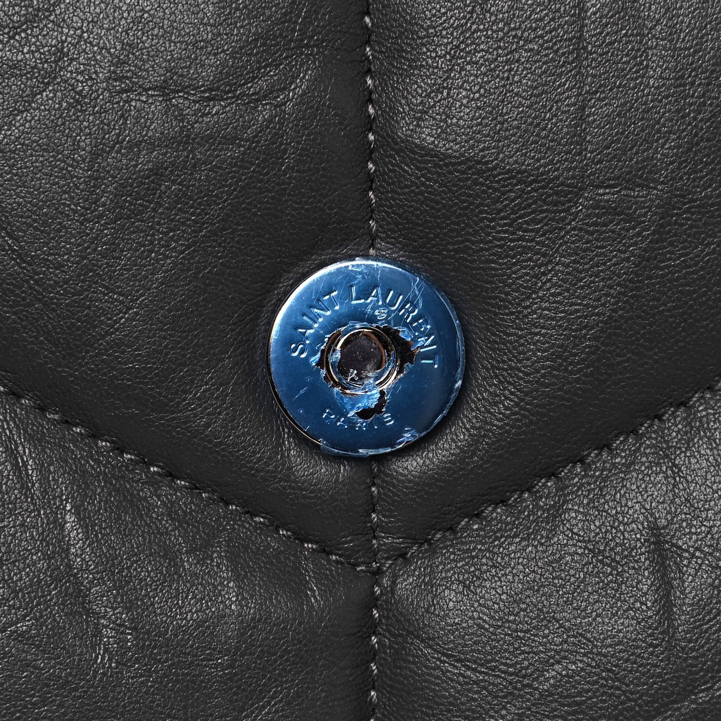 Calfskin Quilted Medium Loulou Puffer Monogram Chain Satchel Storm
