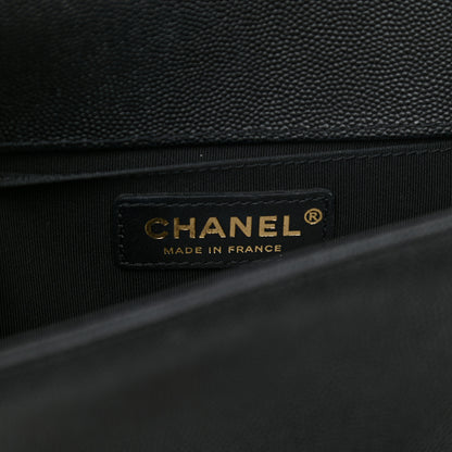 Chanel Caviar Chevron Quilted Braided Small Boy Flap Black 6 of 9