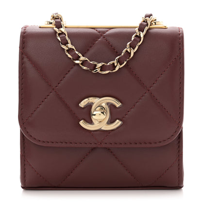 Chanel Lambskin Quilted Mini Trendy CC Clutch With Chain Burgundy 1 of 12