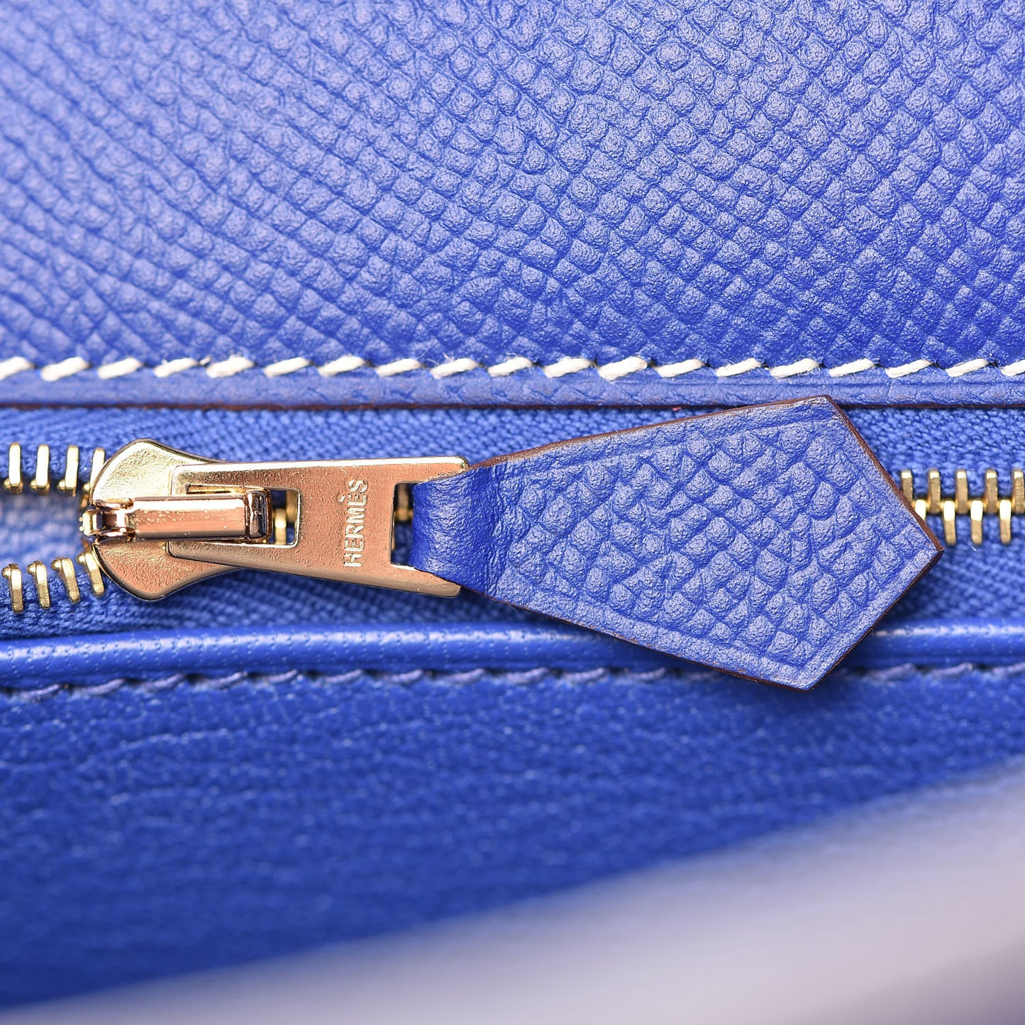 Epsom Horseshoe Kelly Sellier 28 Bleu Electrique Craie