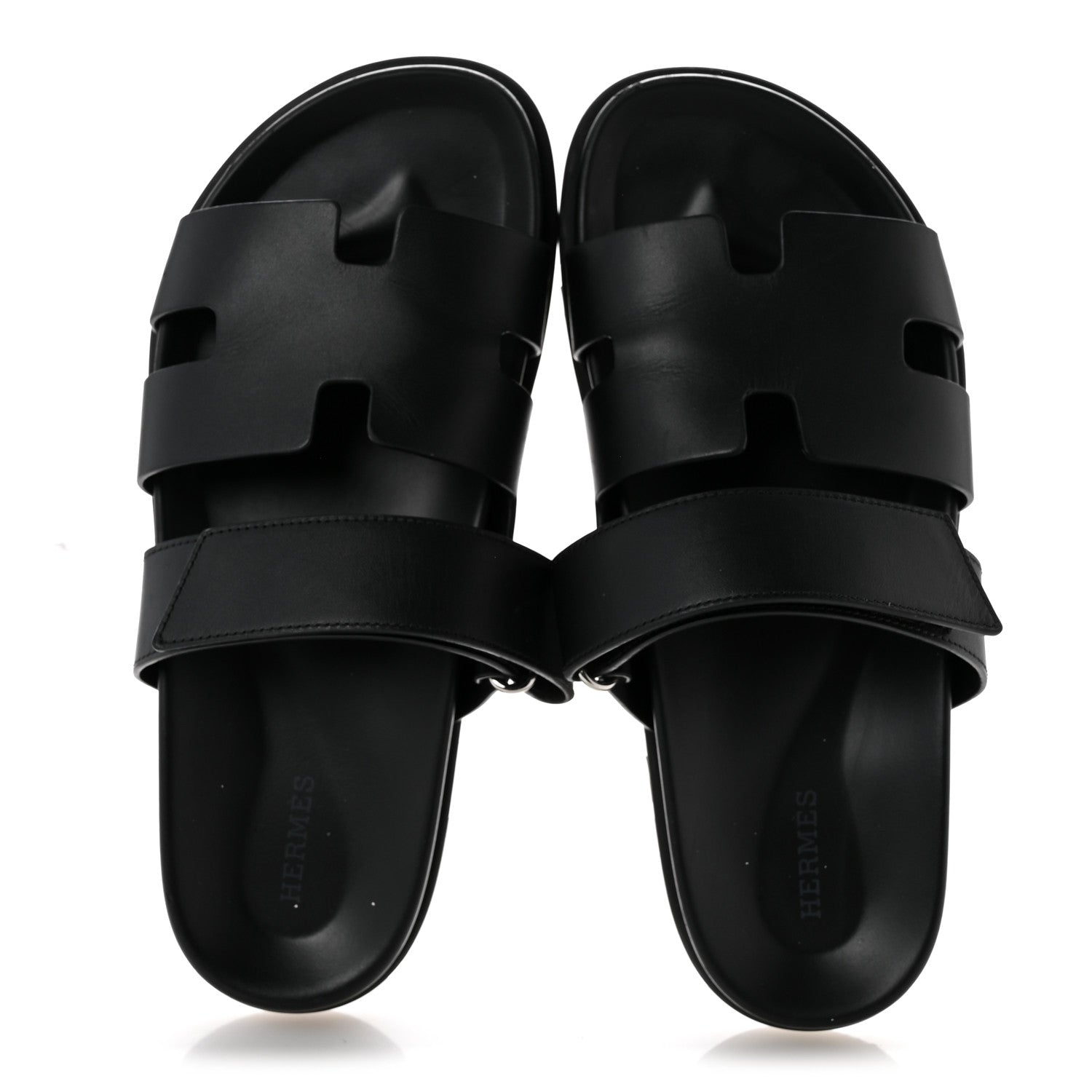 Hermes Calfskin Womens Chypre Sandals 40 Black 2 of 9