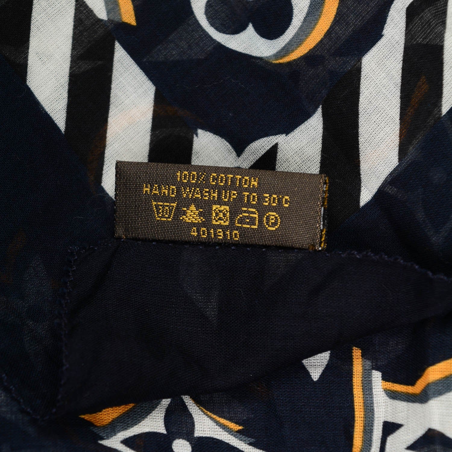 Louis Vuitton Cotton Monogram Bulles Pareo Scarf Navy 5 of 6