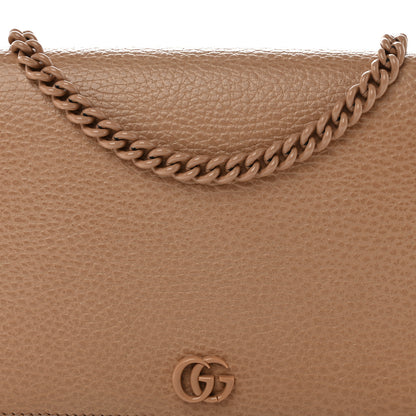 Gucci Dollar Calfskin Enamel Monochrome Mini GG Marmont Chain Wallet Camelia 7 of 12