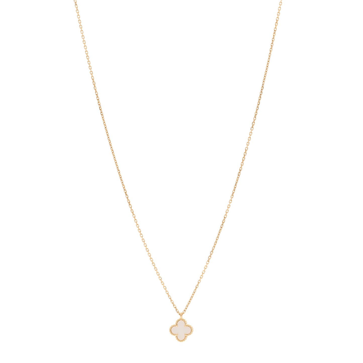 18K Yellow Gold Mother of Pearl Sweet Alhambra Pendant Necklace