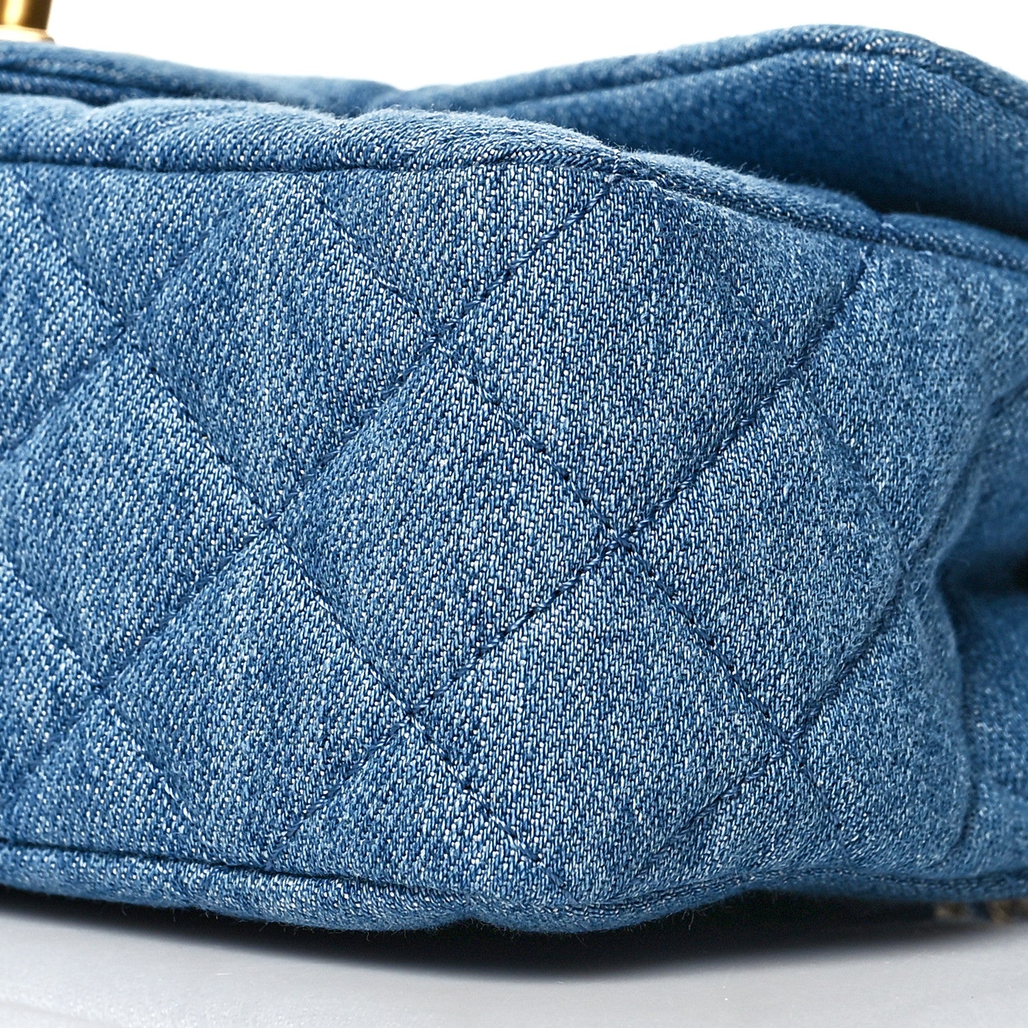 Chanel Denim Quilted Mini Pearl Crush Rectangular Flap Blue 10 of 11