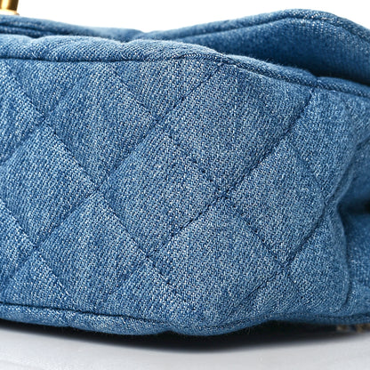 Chanel Denim Quilted Mini Pearl Crush Rectangular Flap Blue 10 of 11