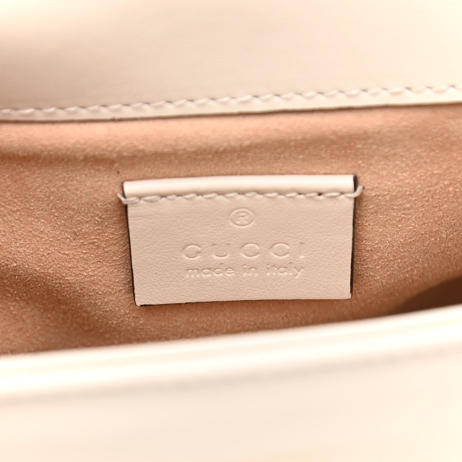 Gucci Calfskin Matelasse Mini GG Marmont Top Handle Shoulder Bag White 6 of 11