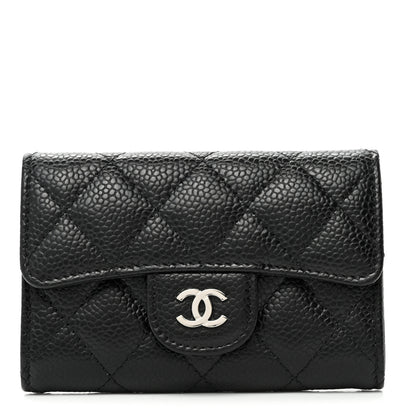 Chanel Caviar Quilted Flap Card Holder Wallet Black 1 of 8