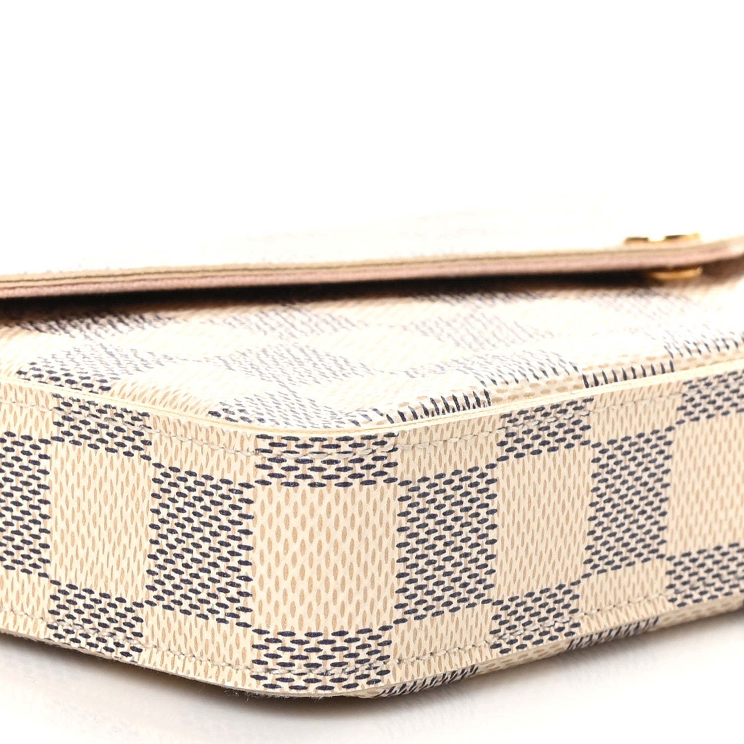 Louis Vuitton Damier Azur Pochette Felicie Chain Wallet Rose Ballerine 9 of 10
