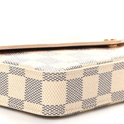 Louis Vuitton Damier Azur Pochette Felicie Chain Wallet Rose Ballerine 9 of 10