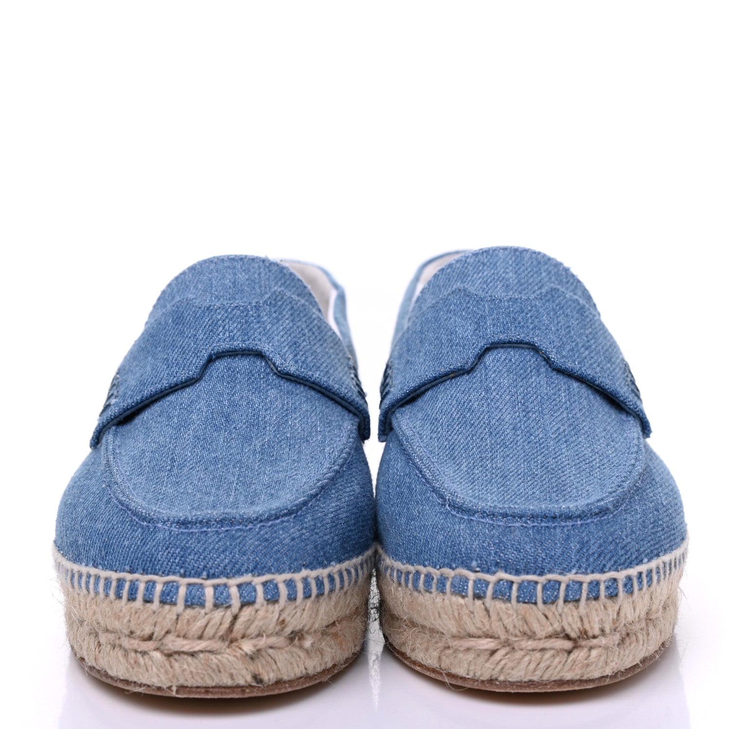 Hermes Denim Canvas Womens Trip Espadrilles 35 Bleu Clair 2 of 9