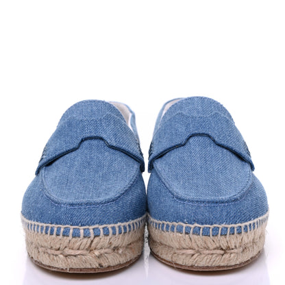 Hermes Denim Canvas Womens Trip Espadrilles 35 Bleu Clair 2 of 9