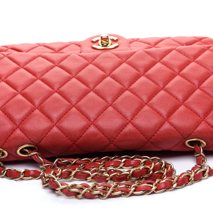 Chanel Lambskin Quilted Large Now and Forever Flap Red 12 of 13
