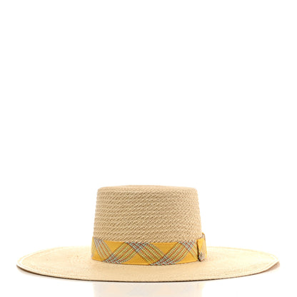 Hermes Straw Carlotta Panama Brisa Hat 57 Naturel Jaune 6 of 8