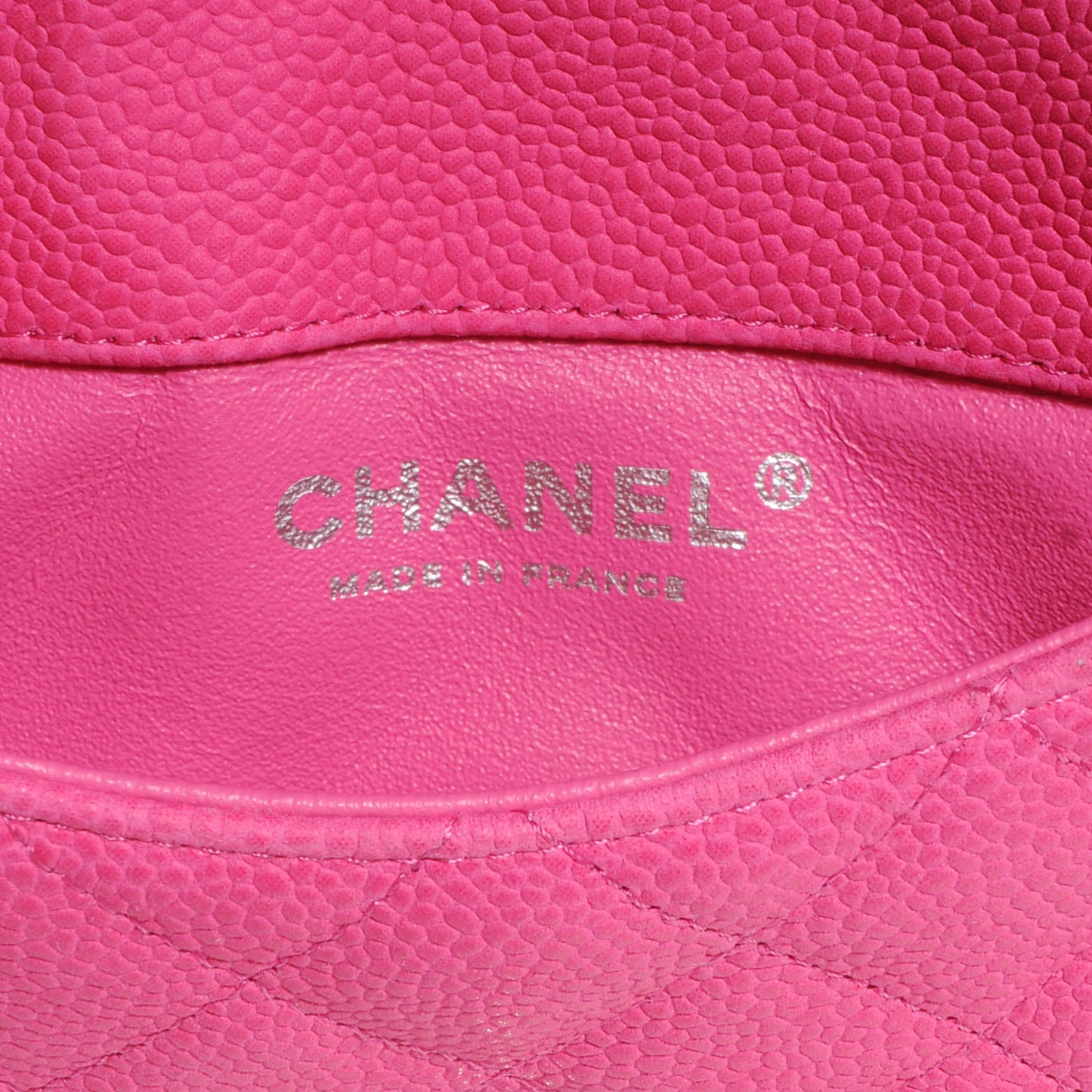 Iridescent Caviar Daily Zip Crossbody Fuchsia