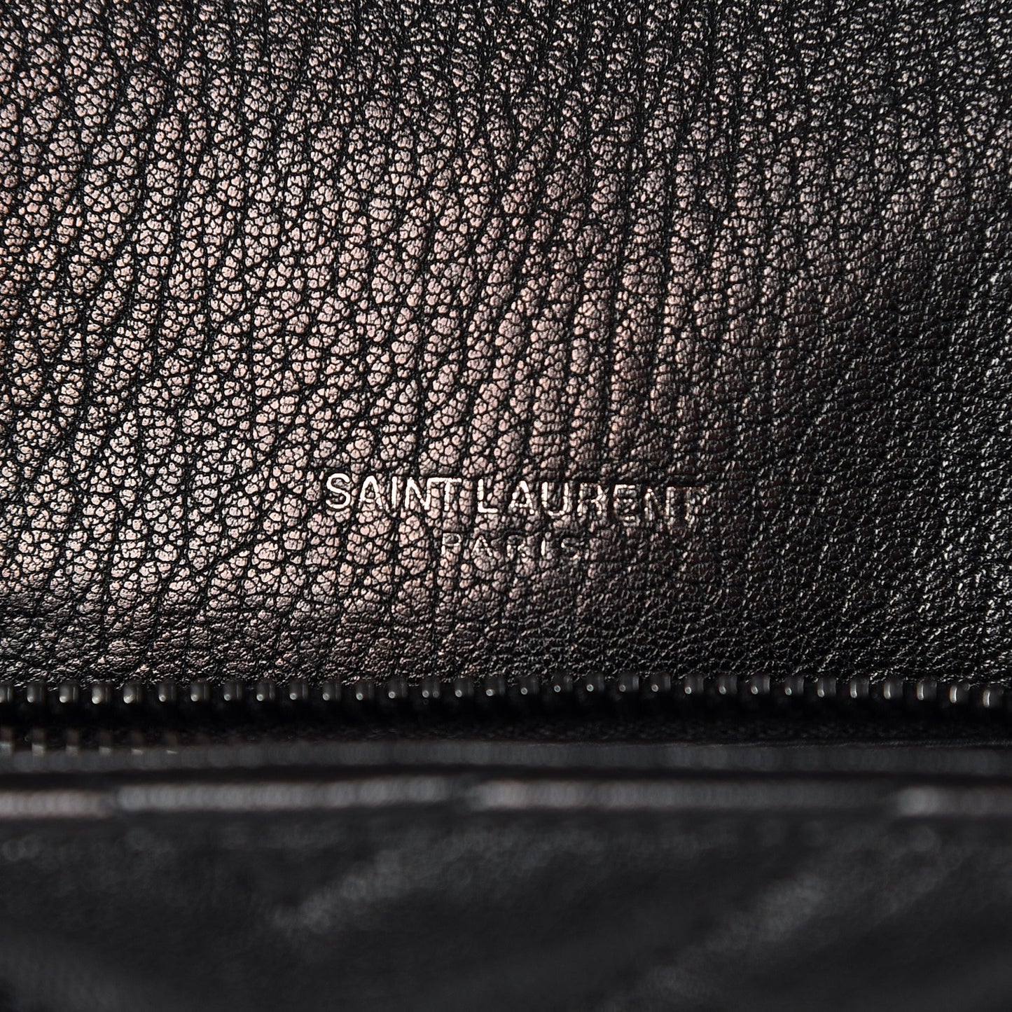 Sheepskin Matelasse Chevron Monogram Medium College Bag Black