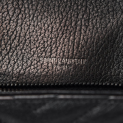 Saint Laurent Sheepskin Matelasse Chevron Monogram Medium College Bag Black 6 of 11