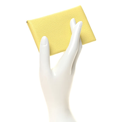 Hermes Chevre Mysore Calvi Duo Card Case Limoncello 2 of 10